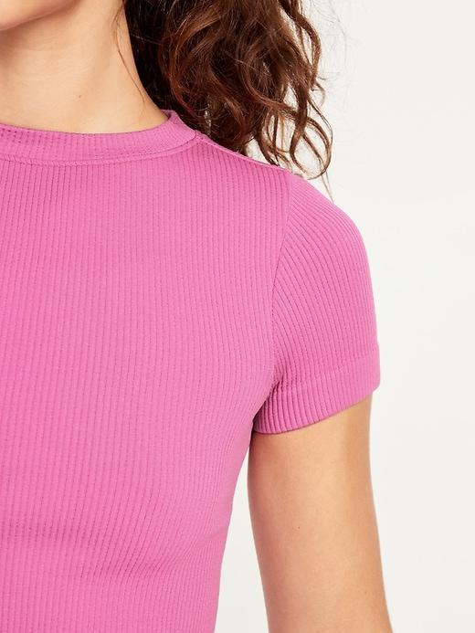 Fitted Seamless Ribbed T-Shirt Product Image