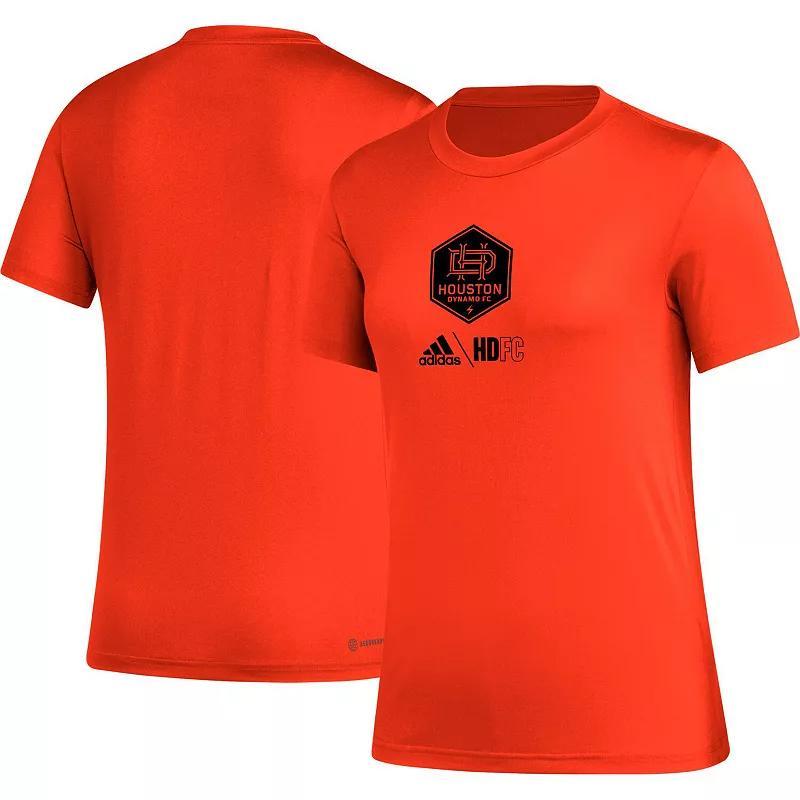 Womens adidas Orange Houston Dynamo FC AEROREADY Club Icon T-Shirt Product Image