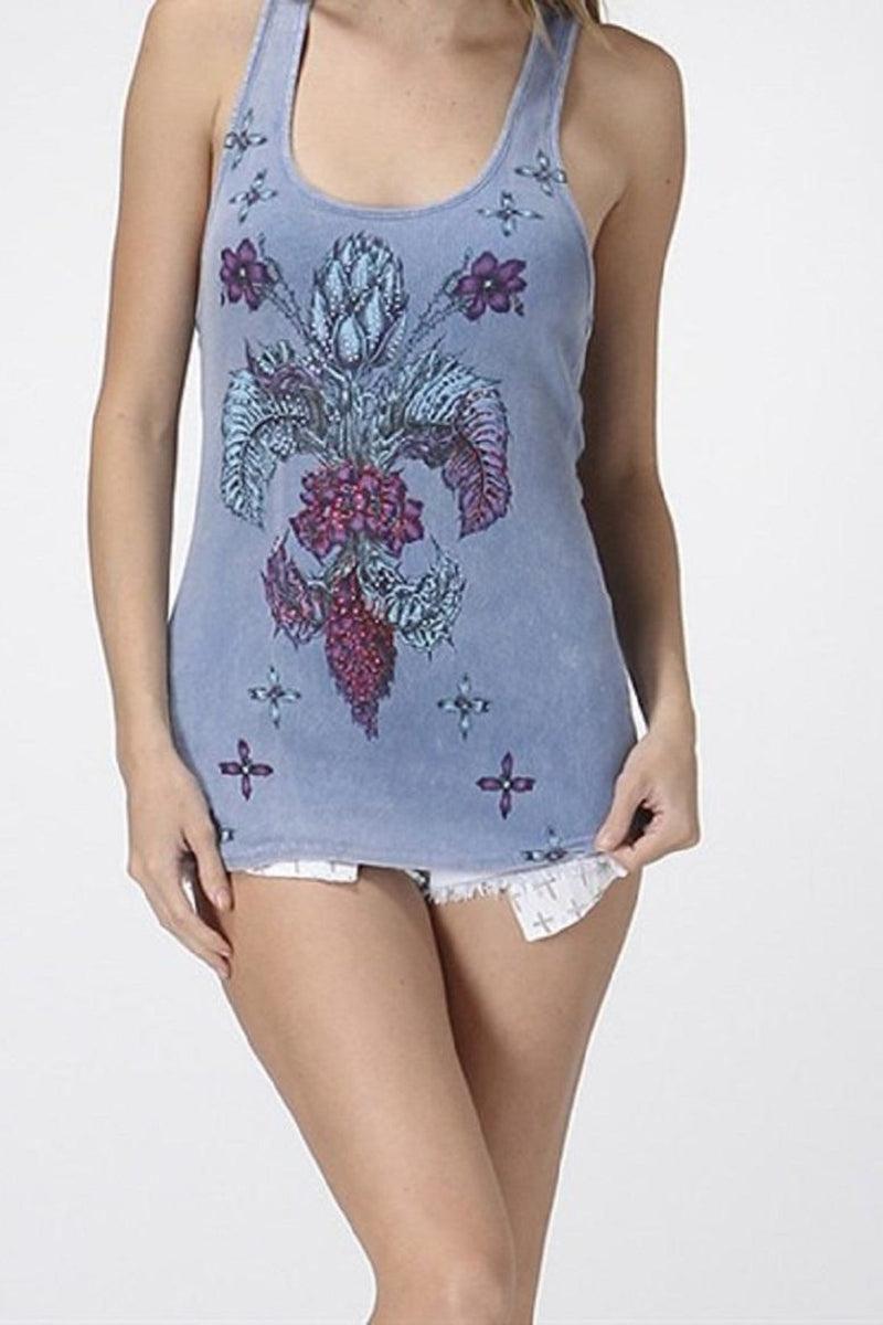 Studded Fleur De Lis Tank Product Image