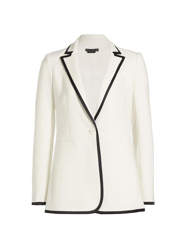 Womens Breann Tipped Fitted Blazer Product Image