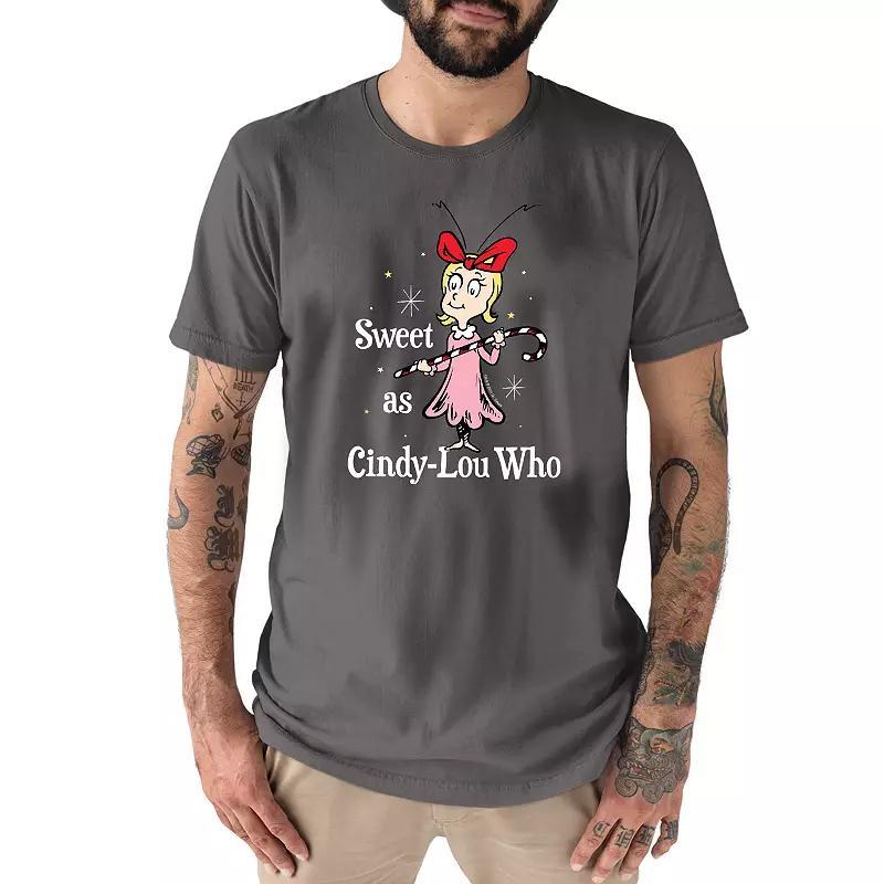 Mens Dr. Seuss The Grinch Cindy-Lou Who Tee Grey Product Image