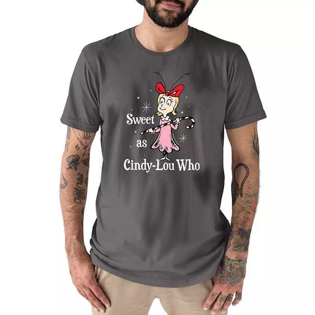 Mens Dr. Seuss The Grinch Cindy-Lou Who Tee Grey Green Product Image