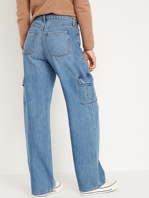 Extra High-Waisted Wide-Leg Cargo Jeans Product Image