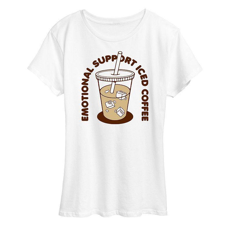 Womens Emotional Support Iced Coffee Graphic Tee Product Image