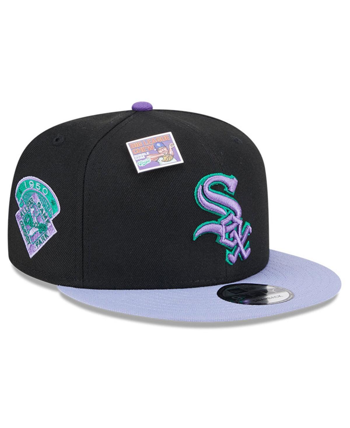 New Era Mens Black Chicago White Sox Grape Big League Chew Flavor Pack 9FIFTY Snapback Hat - Black, Purple Product Image