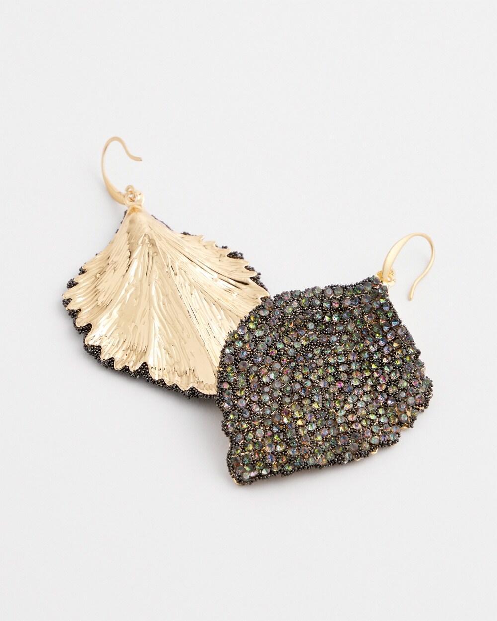 No Droop™ Pavé Leaf Drop Earrings Product Image