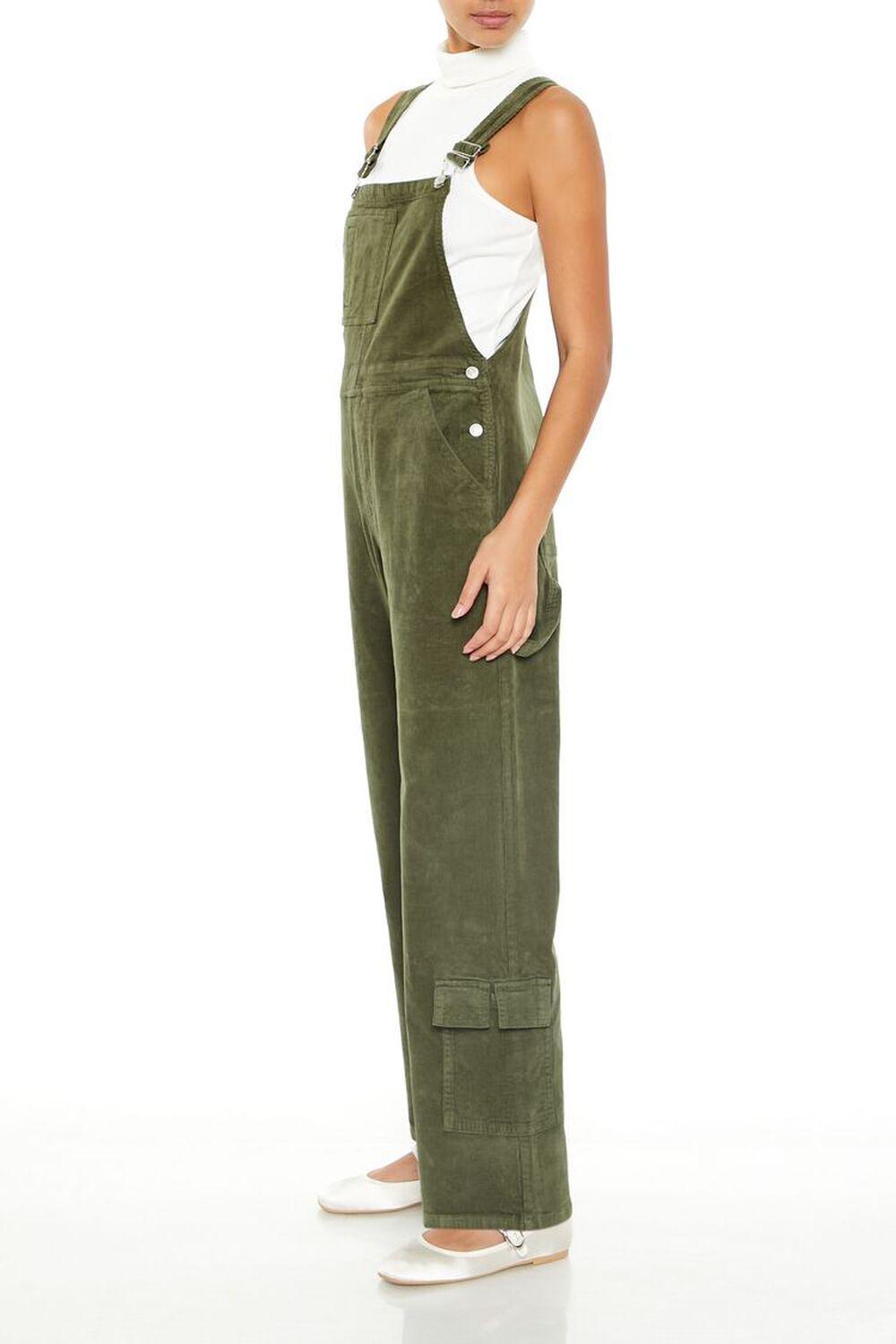 Corduroy Straight Cargo Overalls | Forever 21 Product Image