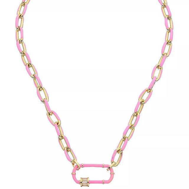 Juvell 18k Gold Plated Pink Accent Cubic Zirconia Necklace, Womens, Two Tone Product Image