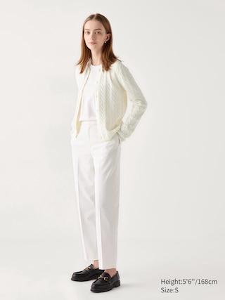 Womens Smart Ankle Pants 2-Way Stretch White Medium UNIQLO US product image