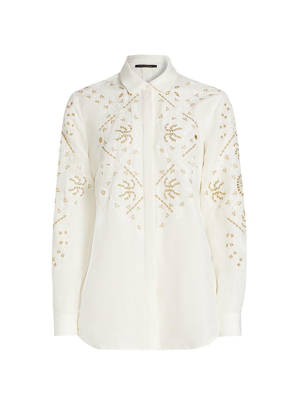 Womens Genevieve Embroidered Blouse Product Image