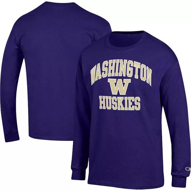 Mens Champion Washington Huskies High Motor Long Sleeve T-Shirt Product Image