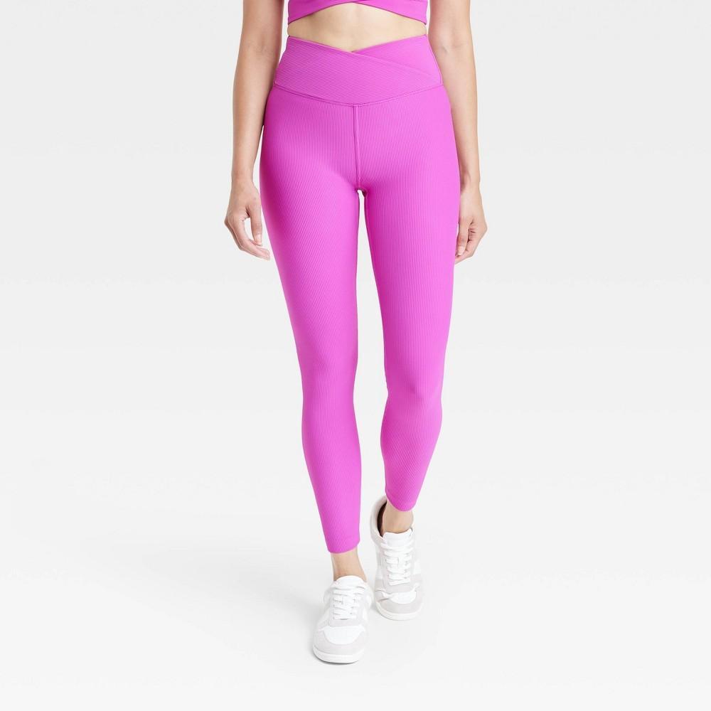 Womens High-Rise Ribbed Leggings - All In Motion Violet XXL Product Image