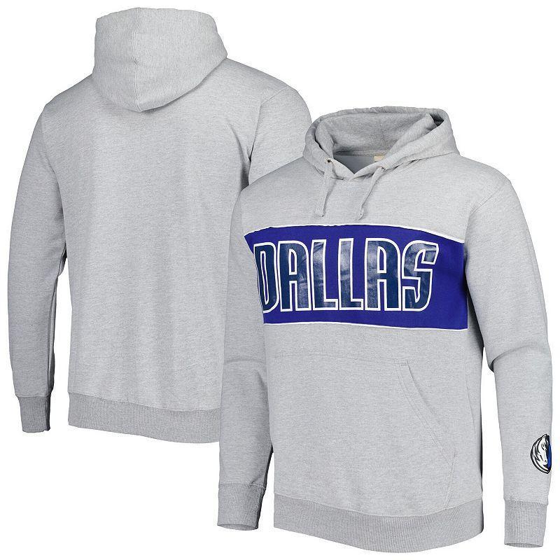 Mens Fanatics Branded Heather Gray Dallas Mavericks Wordmark French Terry Pullover Hoodie Product Image