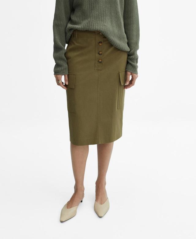 Mango Womens Cargo Midi Skirt Product Image