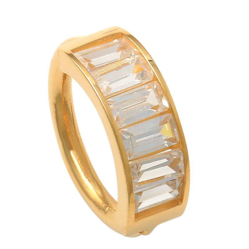 Amella Jewels 10k Gold Cubic Zirconia Baguette Clicker, Womens, Yellow Product Image