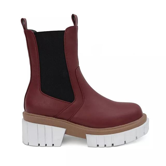 Yoki Mikeey-12 Womens Short Chelsea Boots Red Product Image