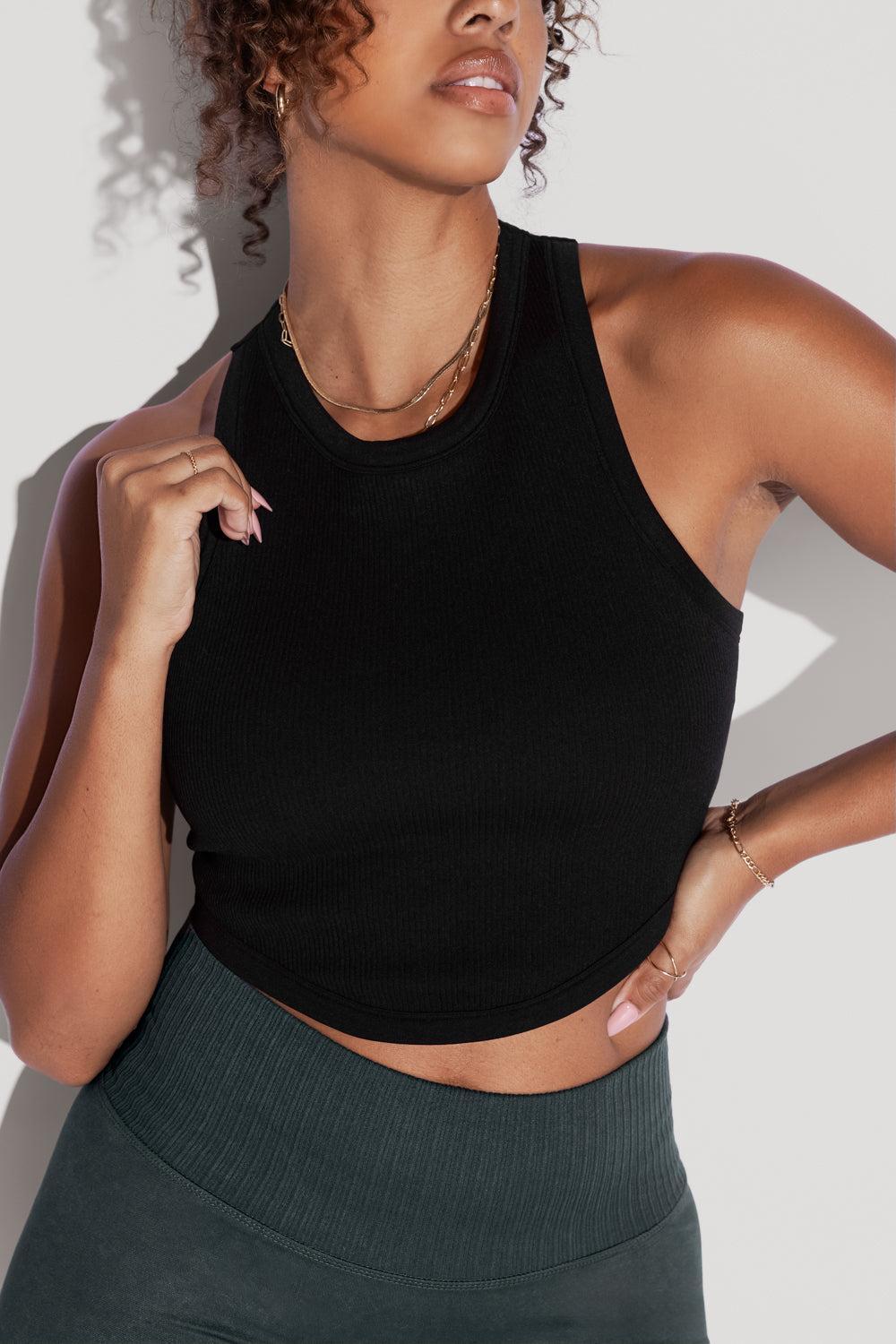 Let's Go Seamless Crop Top - Black product image