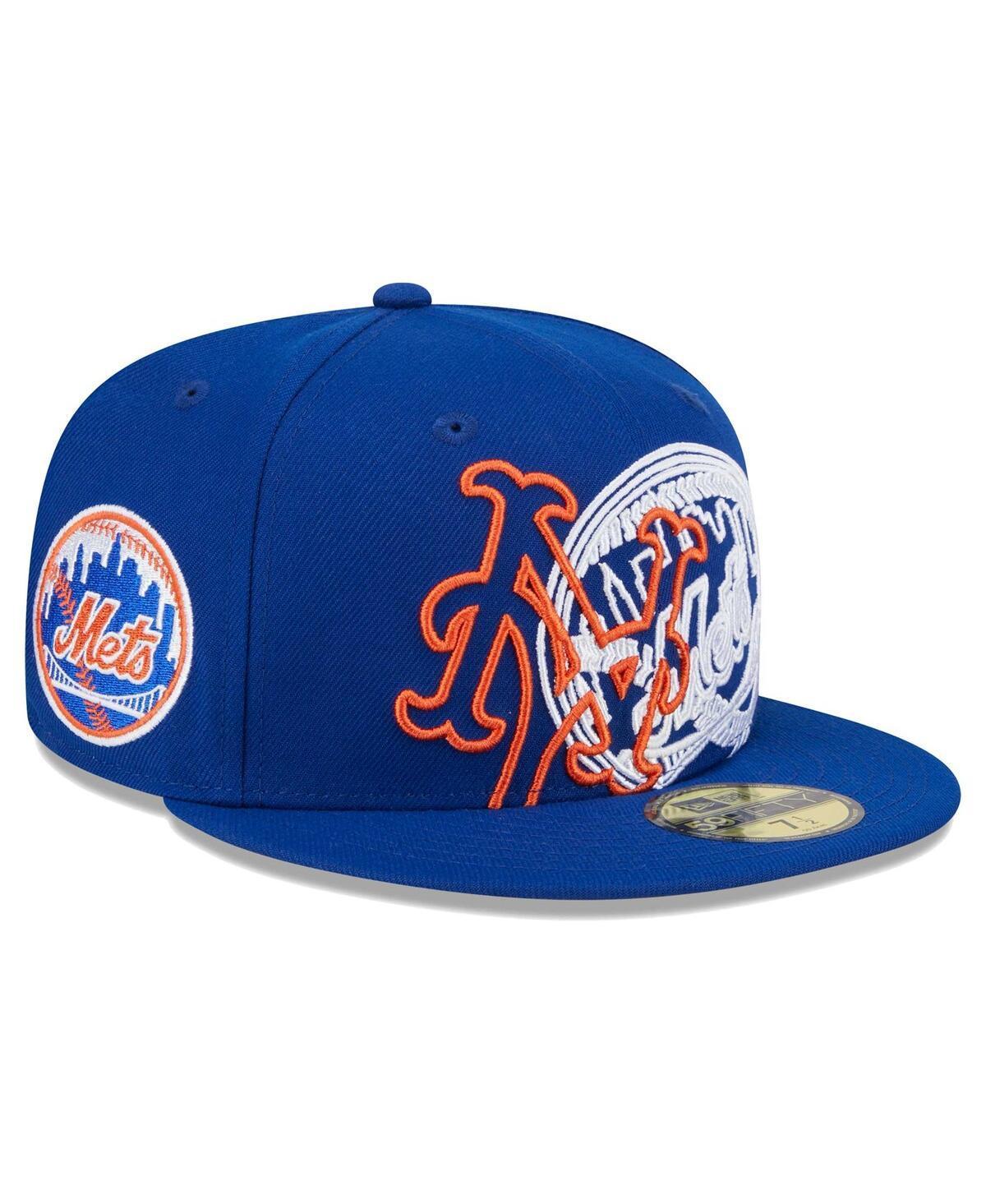 New Era Mens Royal New York Mets Game Day Overlap 59FIFTY Fitted Hat Product Image