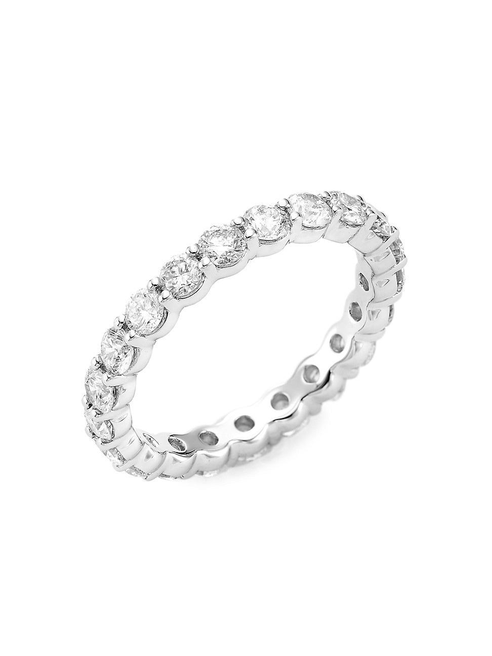 Womens 14K White Gold & 2.00 TCW Diamond Eternity Band Product Image