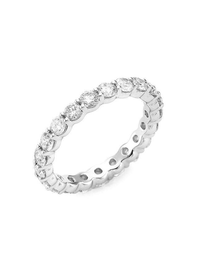 Womens 14K White Gold & 2.00 TCW Diamond Eternity Band Product Image