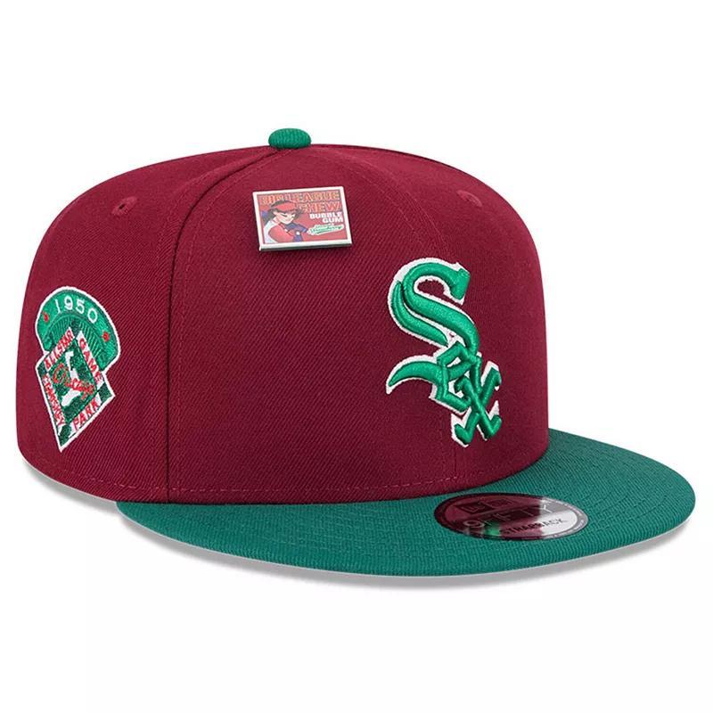 Mens New Era Cardinal/Green Chicago White Sox Strawberry Big League Chew Flavor Pack 9FIFTY Snapback Hat Product Image