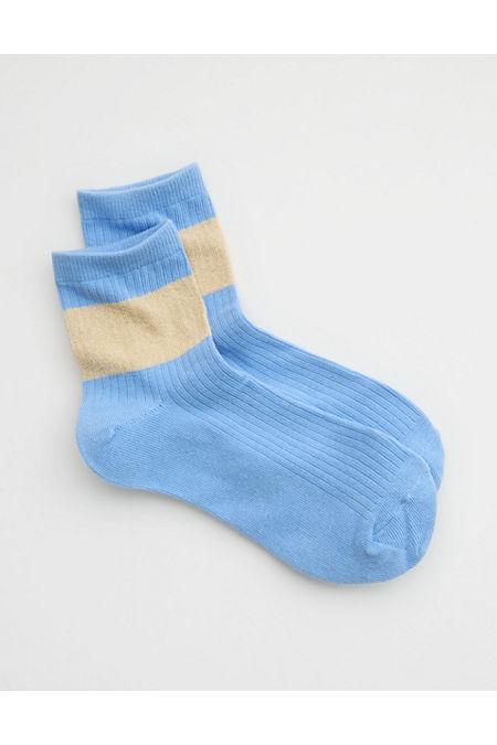 Aerie Metallic Wide Stripe Bobby Socks Women's Product Image