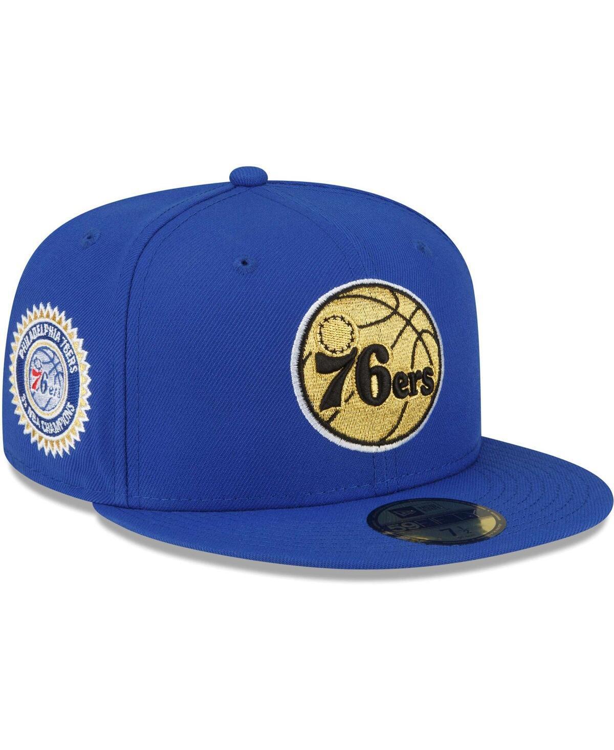 Mens New Era Royal Philadelphia 76ers 3x Nba Champions Metallic Undervisor 59FIFTY Fitted Hat Product Image