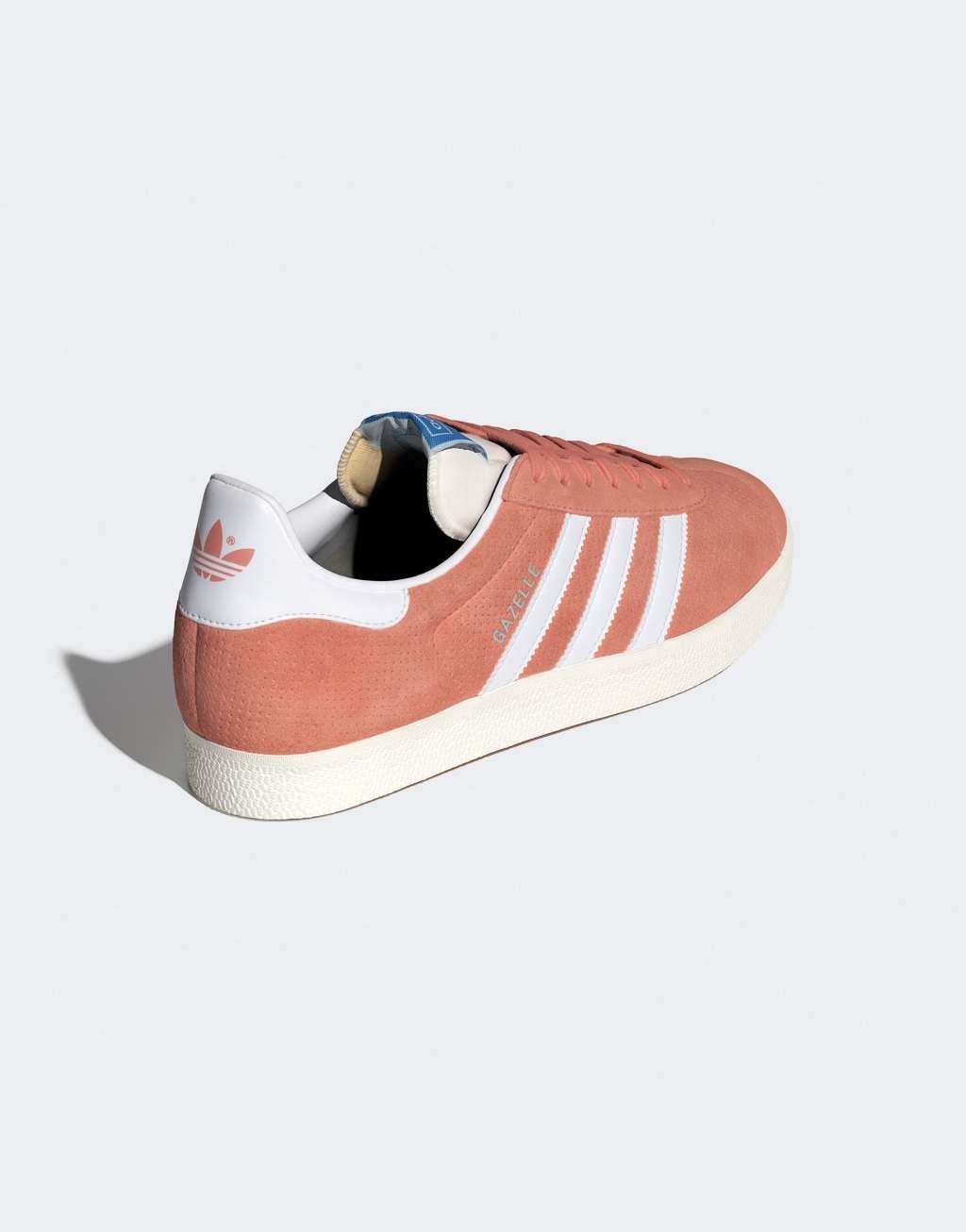 adidas Originals Gazelle sneakers in peach and white Product Image