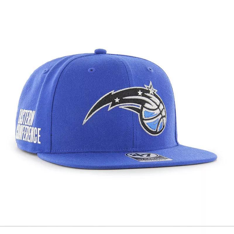 Mens 47 Brand Blue Orlando Magic Sure Shot Captain Snapback Hat Product Image