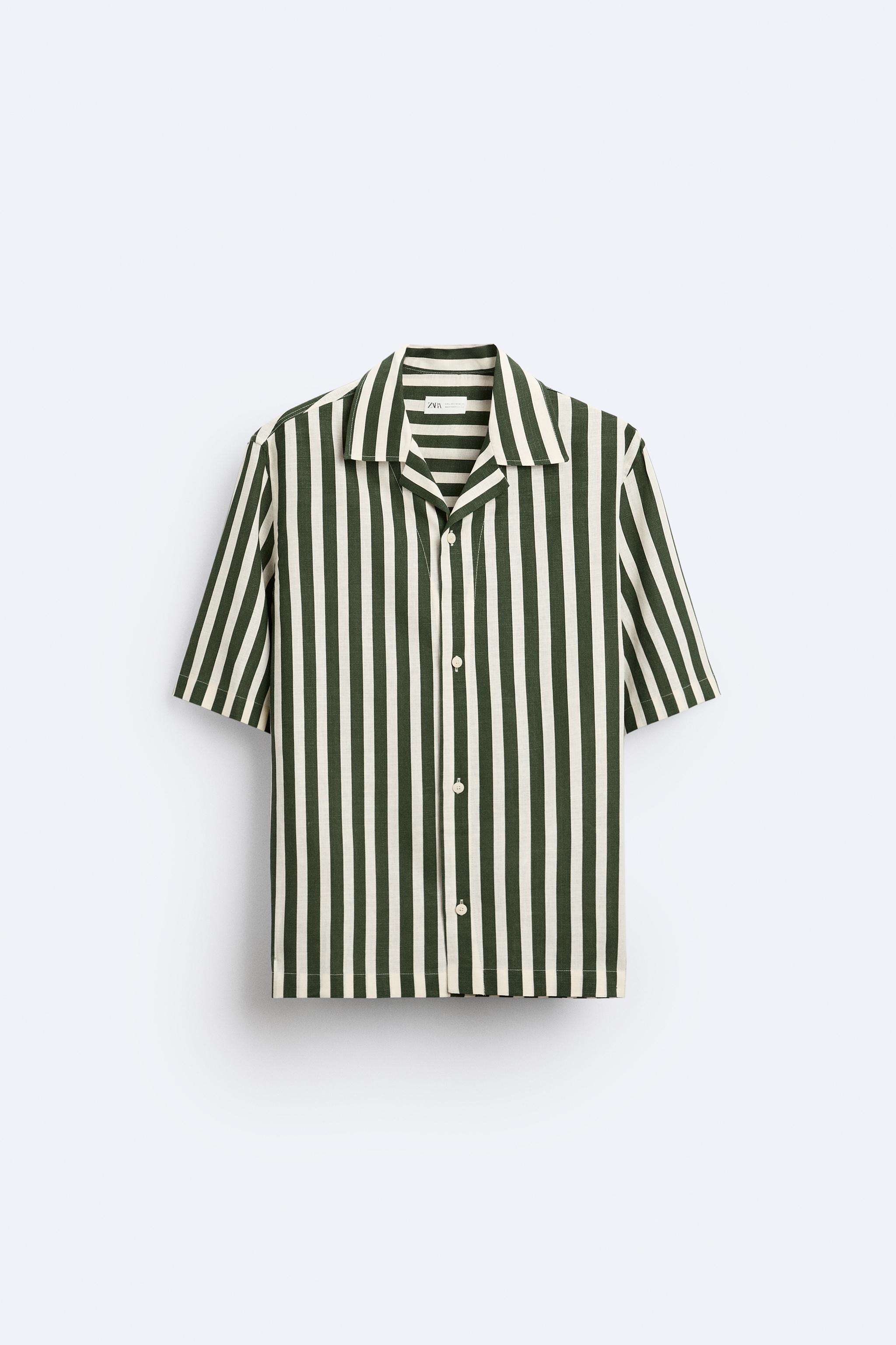 LINEN - VISCOSE STRIPED SHIRT Product Image