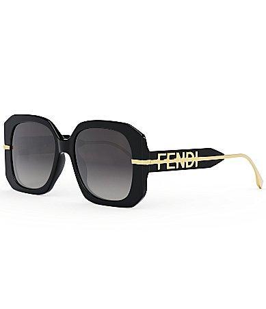 Oversized Logo Square Acetate & Metal Sunglasses Product Image