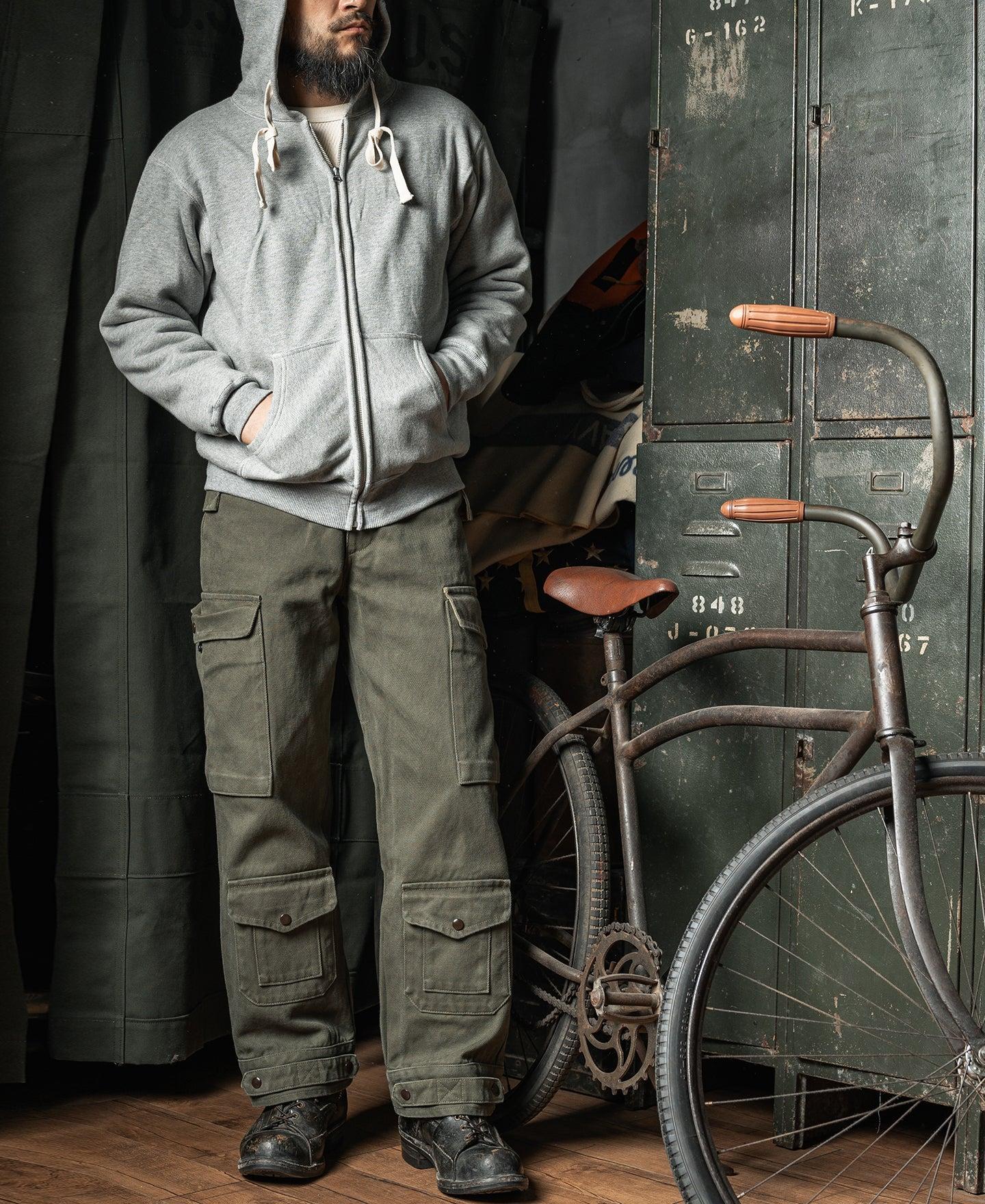 1950s Wind Shield Full-Zip Thermal Hoodie - Gray Product Image