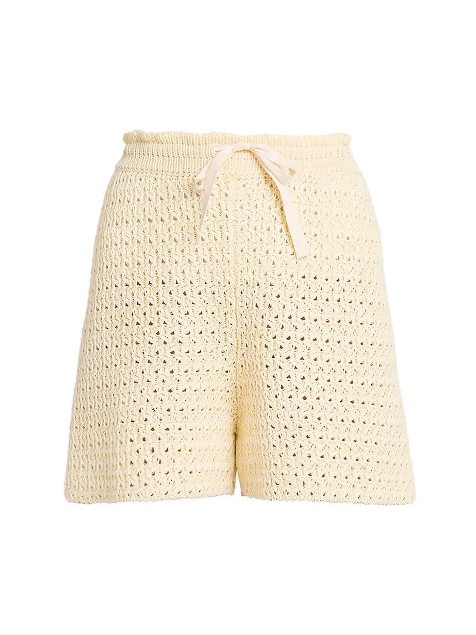 Womens Crocheted Drawstring Shorts Product Image