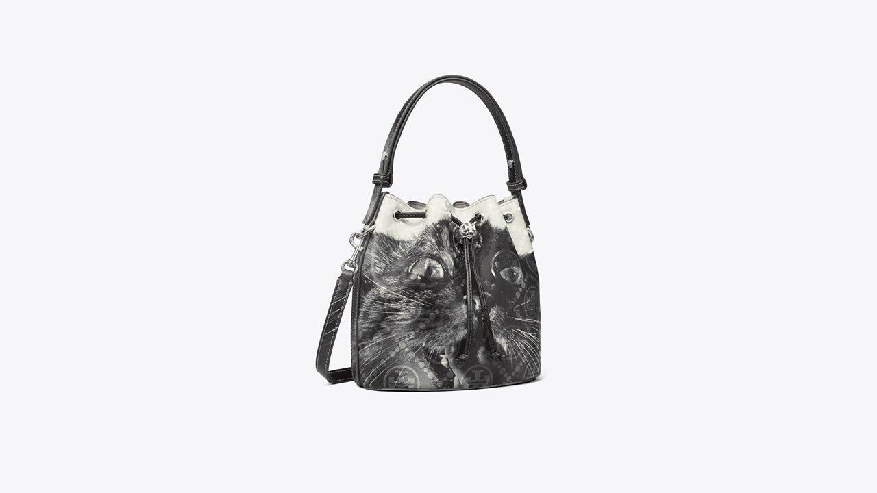 T Monogram Cat Print Bucket Bag Product Image