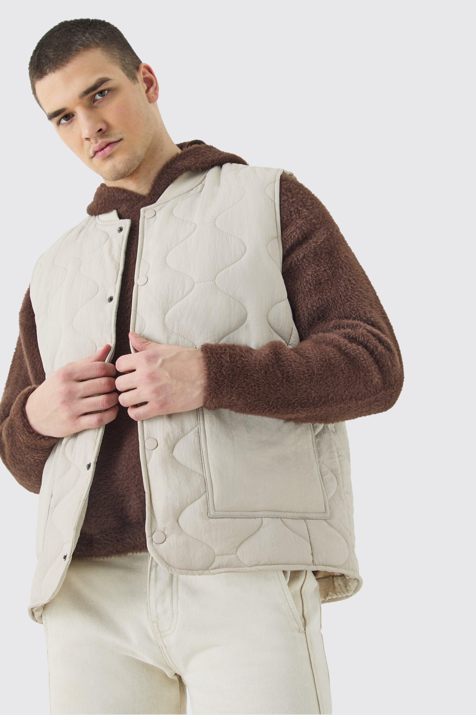 Tall Onion Quilted Gilet | boohooMAN USA Product Image