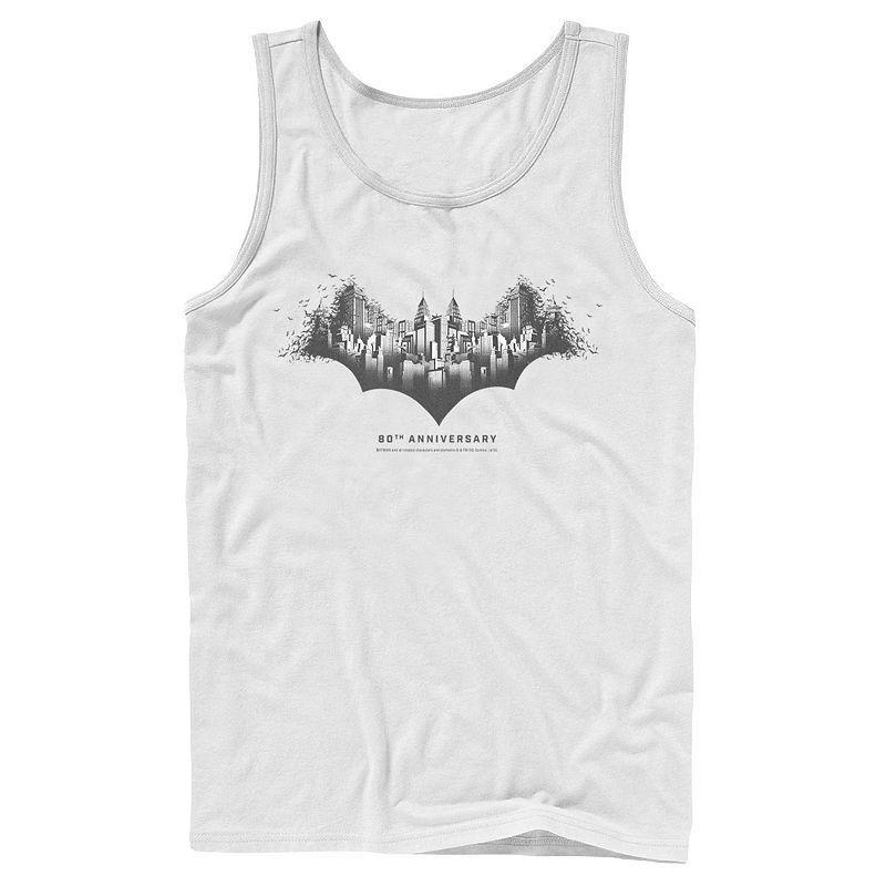 Mens DC Comics Batman Skyline Logo Tank White Product Image