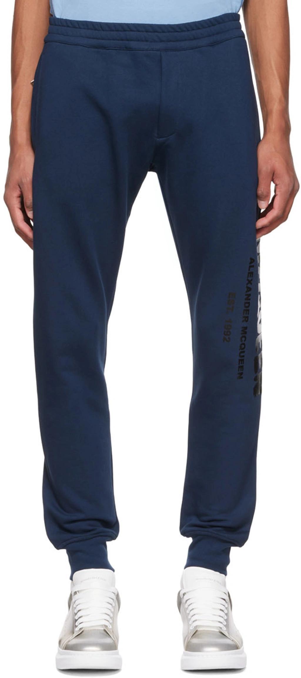 Navy Cotton Lounge Pants In 0903 Ink/black product image