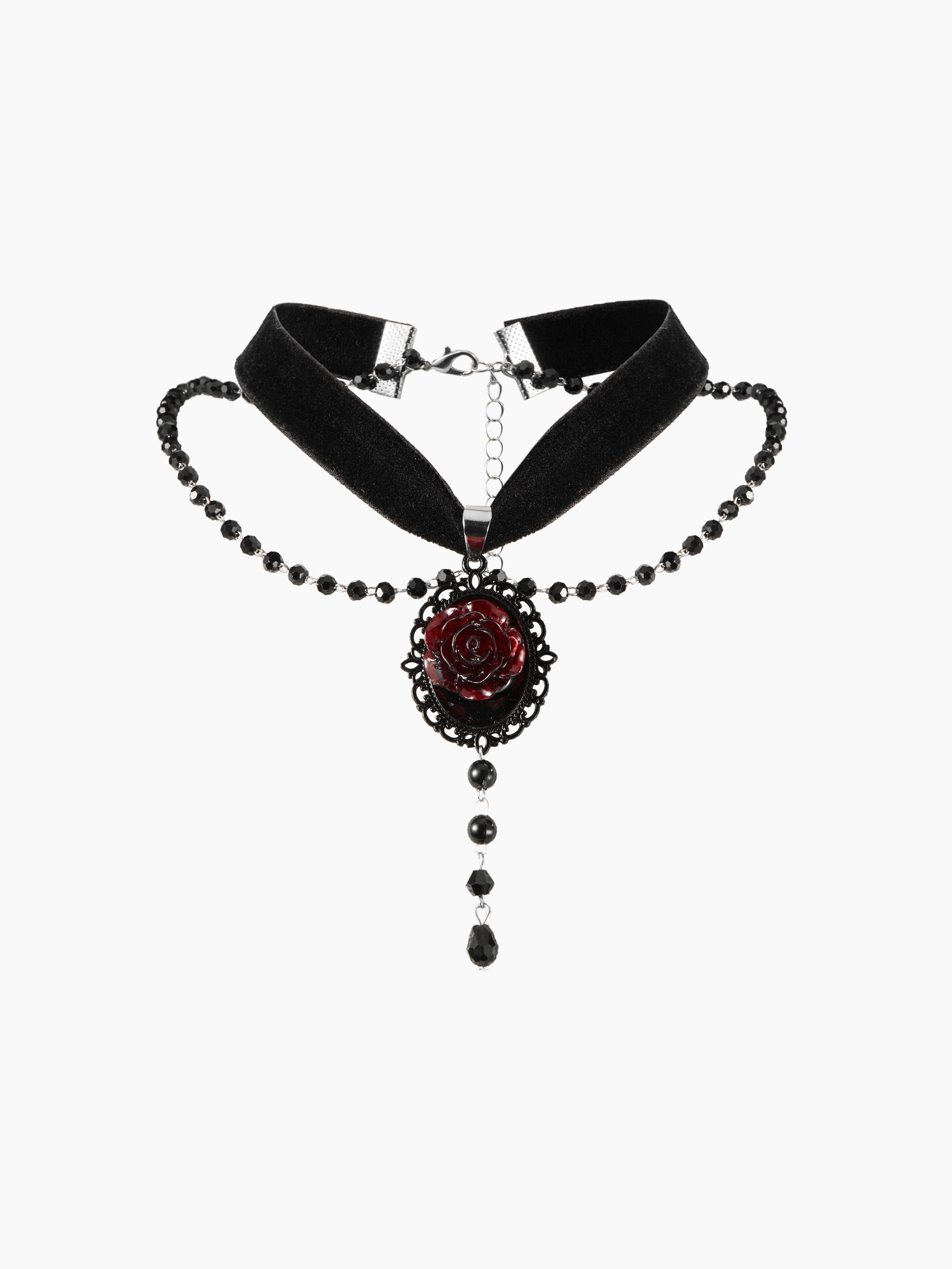 Gothic Rose Design Pendant Necklace Product Image