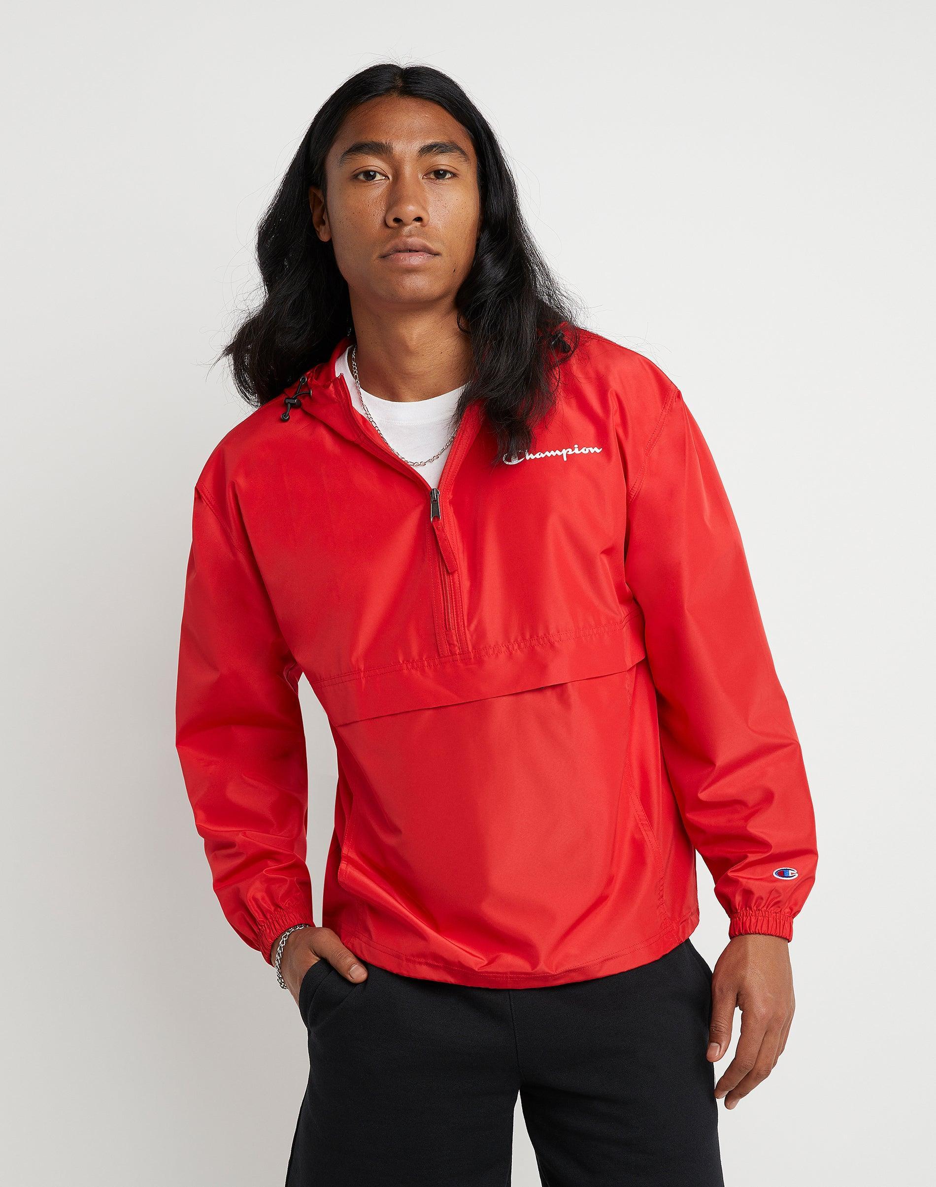 Champion Mens Packable Half-Zip Hooded Water-Resistant Jacket Product Image