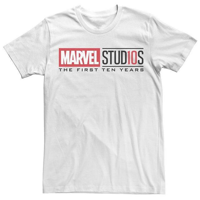 Mens Marvel Studios First Ten Years White Logo Graphic Tee Product Image