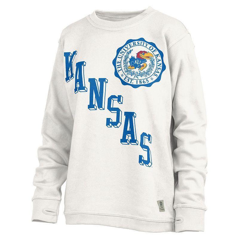 Womens Pressbox Kansas Jayhawks Shoreline Sundown Pullover Sweatshirt Product Image