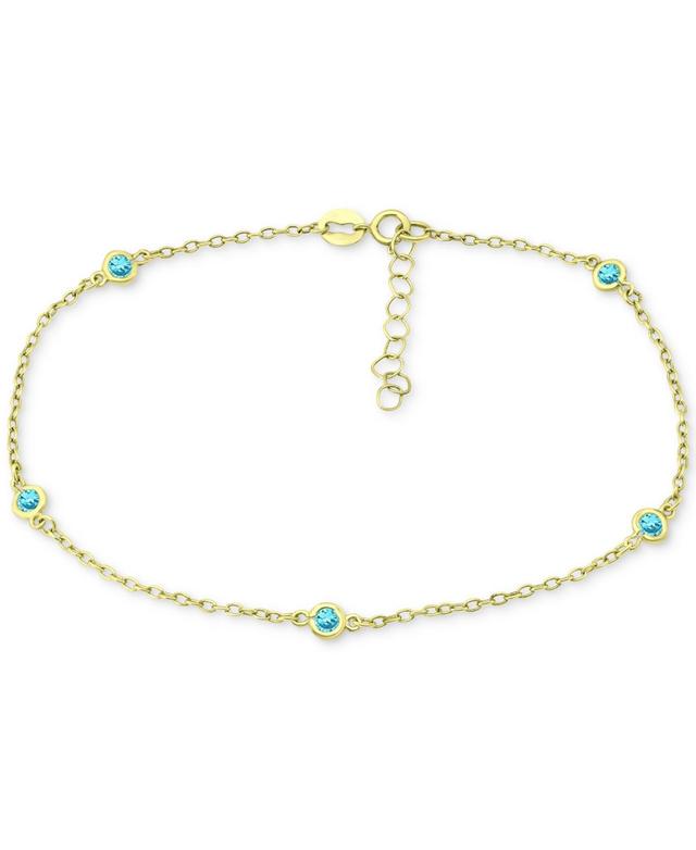 Giani Bernini Multi-Stone Ankle Bracelet (Also in Cubic Zirconia), Created for Macys Product Image