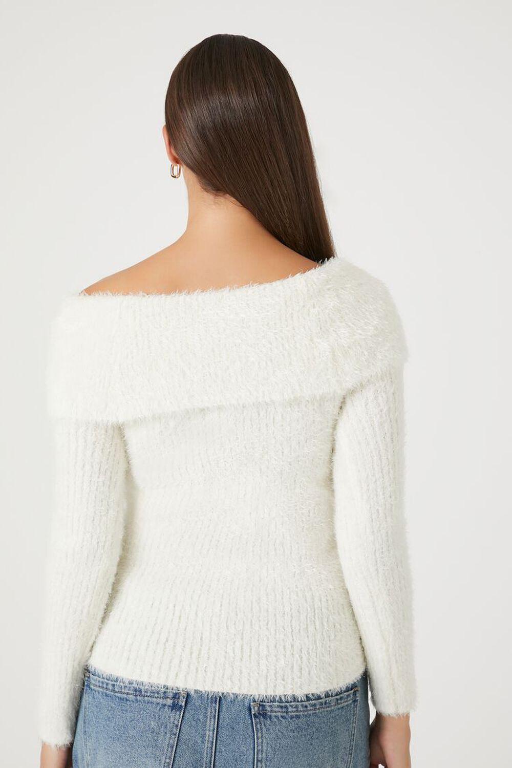 Fuzzy Knit Off-the-Shoulder Sweater | Forever 21 Product Image