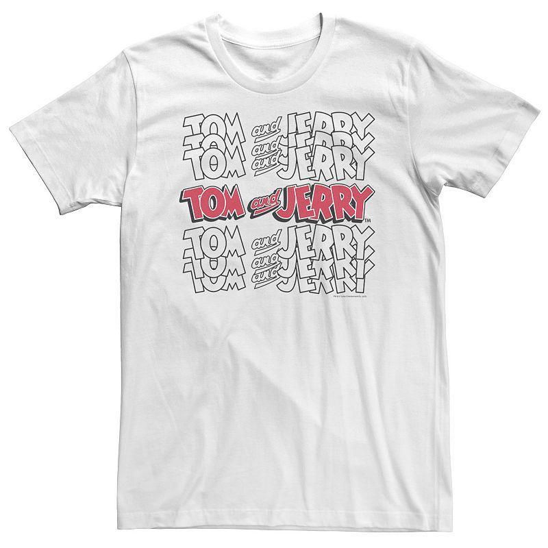 Big & Tall Tom And Jerry Logo Stack Tee, Mens Product Image