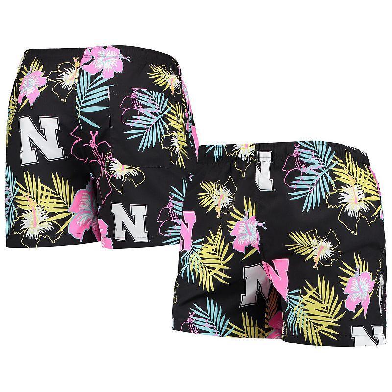 Mens FOCO Nebraska Huskers Neon Floral Swim Trunks Product Image