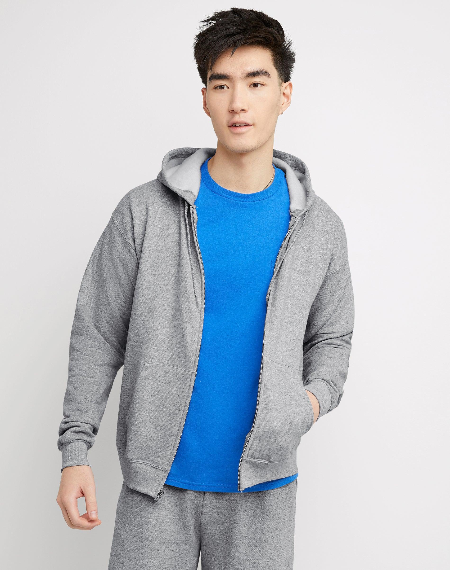 Mens Hanes EcoSmart Fleece Full-Zip Hooded Jacket Product Image