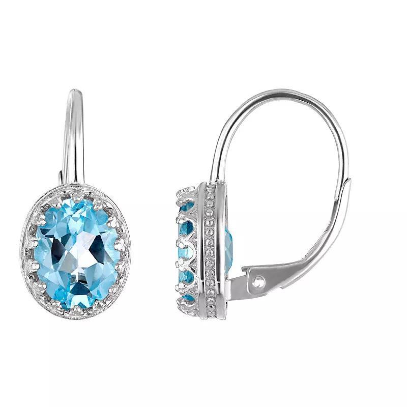 Designs by Gioelli Sterling Silver Gemstone Leverback Earrings, Womens, Cr Pink Blue Product Image