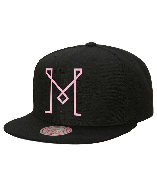 Mens Mitchell & Ness Black Inter Miami CF Logo Snapback Hat Product Image