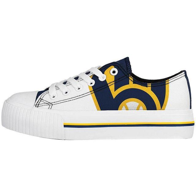 Womens FOCO Milwaukee Brewers Platform Canvas Shoes Blue Product Image