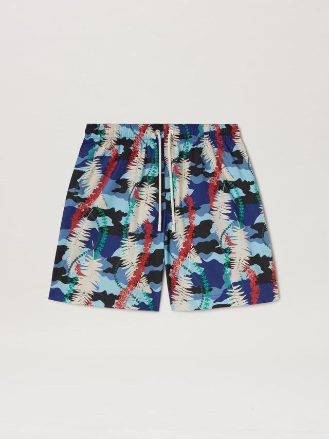 Leaf Camo Swimshort in blue  - Palm Angels® Official  Product Image